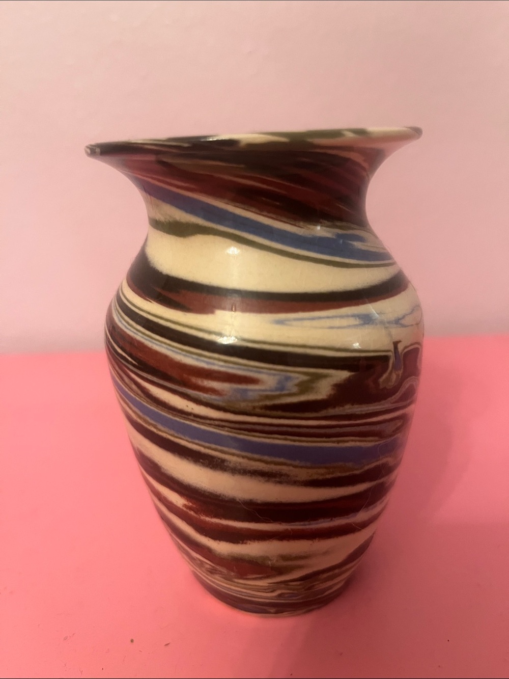 Deser Sands Pottery Swirled Ceramic Accent Vase Hand Made Pottery VTG